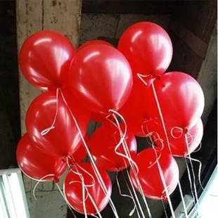 100 шт. 10 дюймов на день рождения воздушные шары латексные шары золото Красного/розового/голубого цвета с жемчугом Свадебная вечеринка Шар Детские игрушки Воздушные шары - Цвет: red