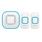 Беспроводной дверной звонок с сигнализацией, водонепроницаемый, диапазон 300 м, 2 кнопки, 1 приемник