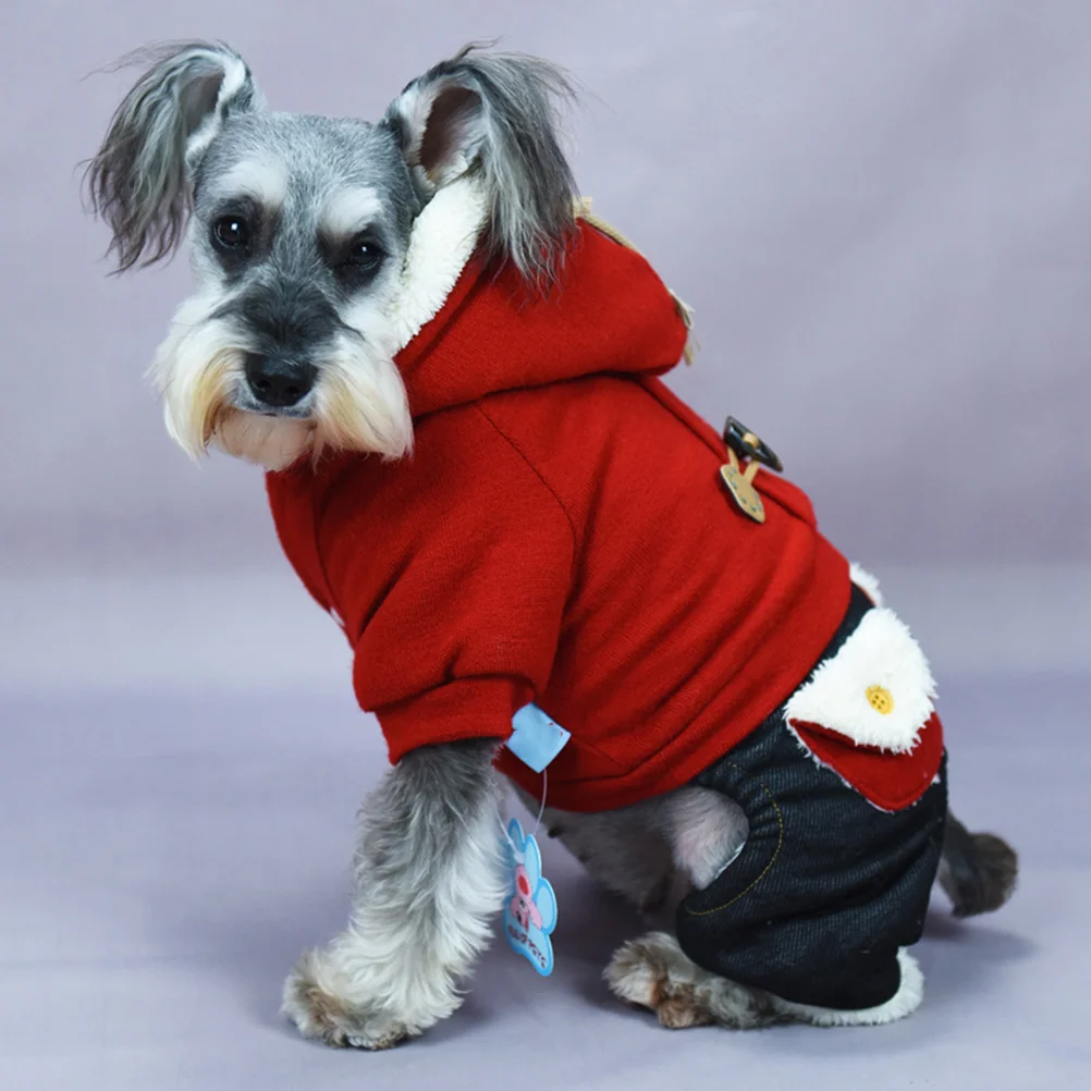 

Double Thickened Winter Coat Pet Outfits Pet Dog Clothes Dog Hoodies Lion Design Winter Sweatshirt Size XS Red