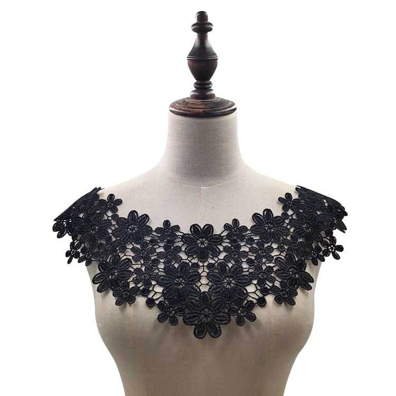 10 шт венозное кружевное платье с вышивкой из ткани аппликация кружевной воротник