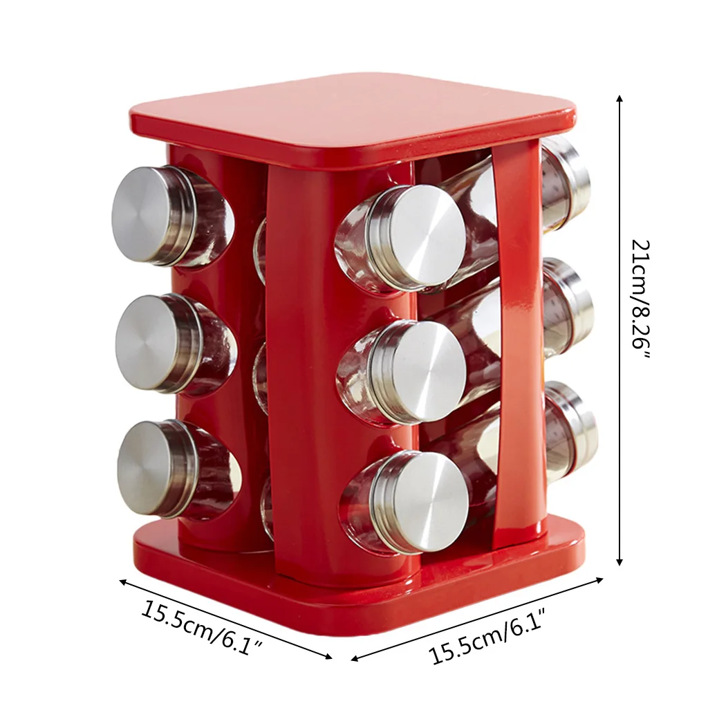 6/12 шт. поворота основы Приправа бутылки для специй баночки шкафа прочный