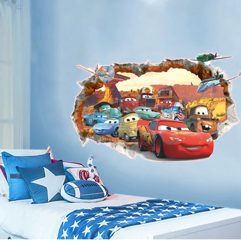 

3d Disney Cars Wall Sticker For Child Room Nursery Decoration Vinyl Baby Wallpaper Spider-man Bedroom Poster Decor Self-adhesive