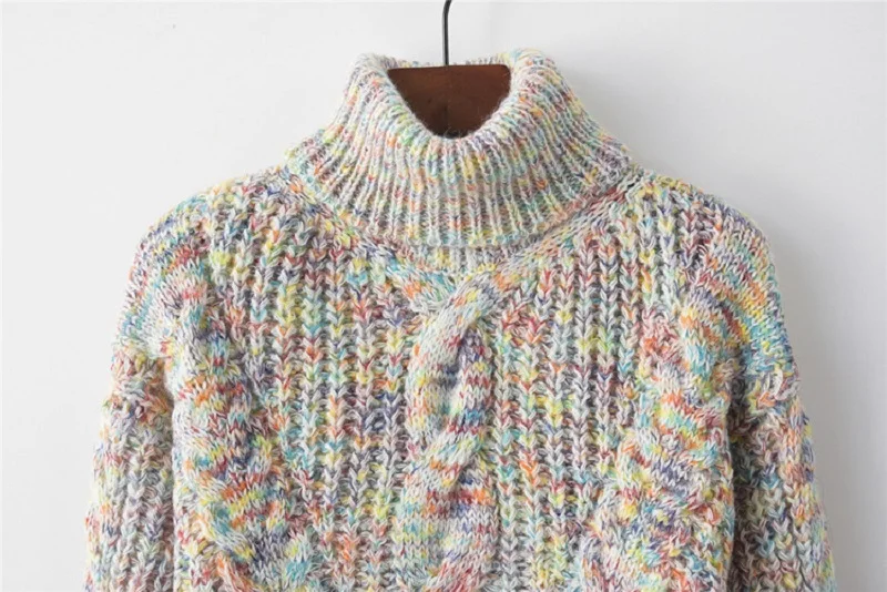 Autumn winter Knitting Twisted Sweaters Women pullover 2019 korean turtleneck wool blend sweaters female jumper knit Pullovers | Женская