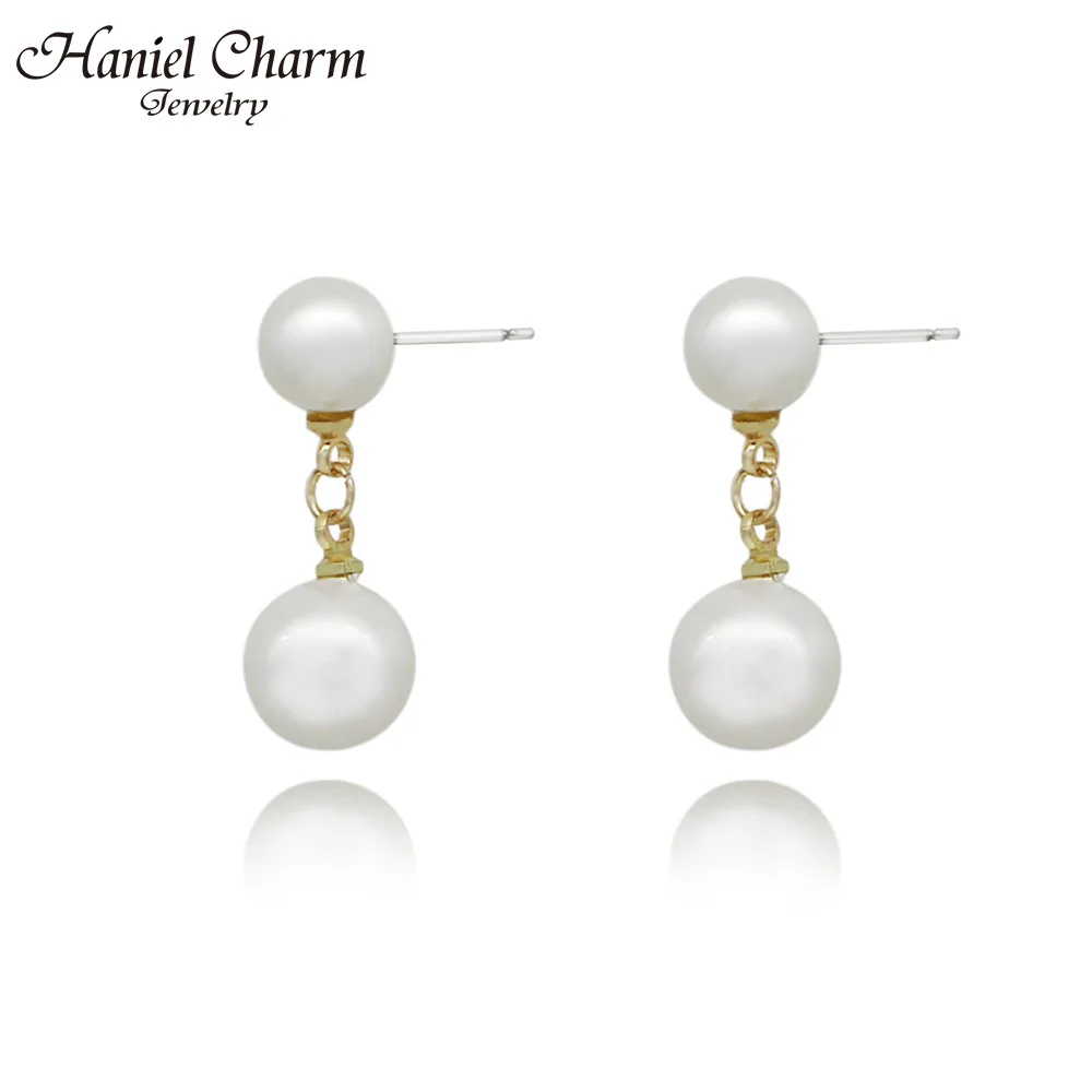 Женские жемчужные серьги подвески Haniel свадебные для вечеринок