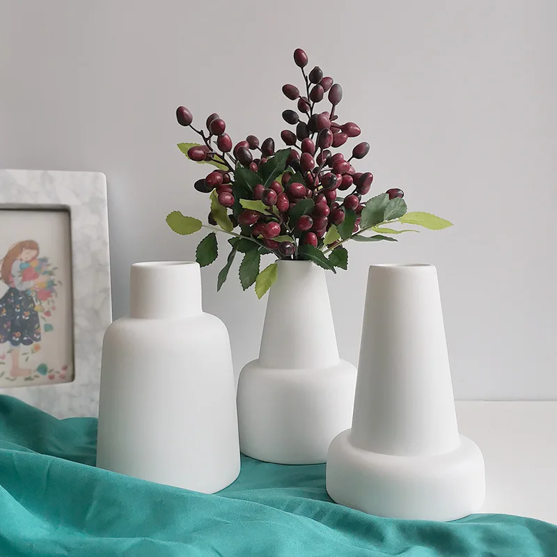 

Nordic Vases Ceramic Flower Vase Decoration For Home Decor Dried Flowers Vases Living Room Decoration Bedroom Office Decoration