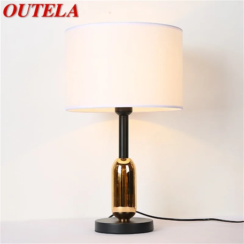 

OUTELA Table Lights Contemporary Simple Design LED Fabric Desk Lamps Decorative For Home