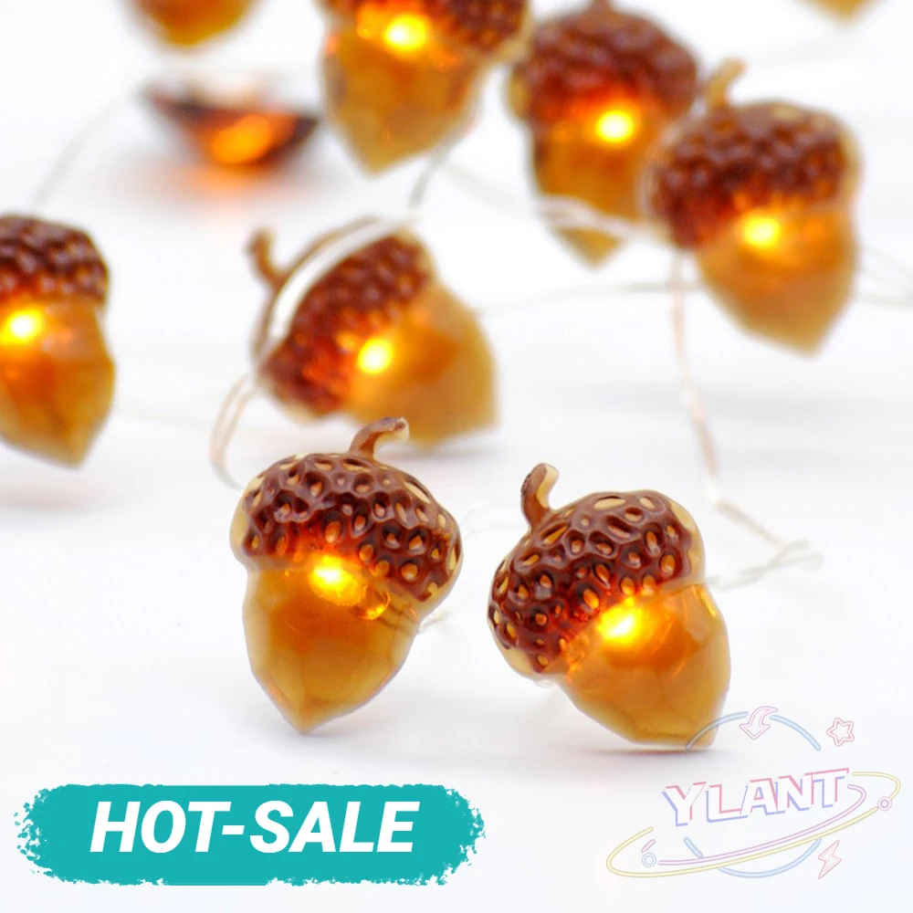 

50 LED Acorn Light String Twinkle Garlands Battery Powered Lamp Holiday New Year Christmas Decoration IP65 for Home Fairy Lights