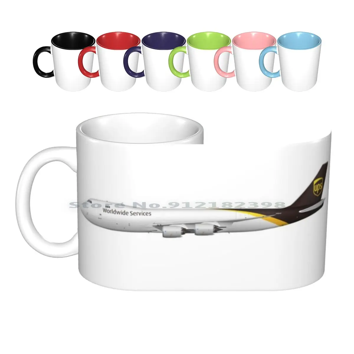 

Боинг 747-8f-Ups керамические кружки, кофейные чашки, кружка для молока и чая, Боинг Jumbojet Turbofan Jet Fighter, Доставка груза, путешествия