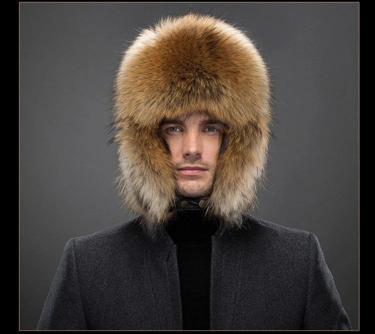 2019 100 Men Winter Real Vos Bontmuts % Natural Sleepskin Leather Cap Warm Soft Russia Hot Fur hat Bomber Caps | Аксессуары для