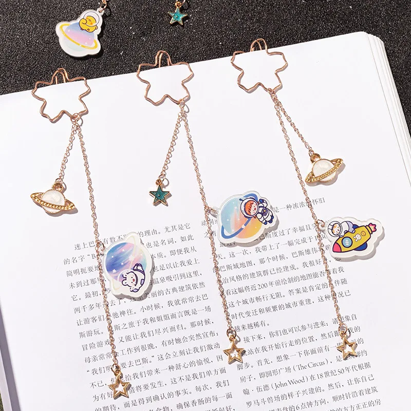 

MINKYS 1PC Kawaii Look At The Sky Cat Metal Bookmark Paper Clip Decorative Bookmark Clips Gift School Stationery Accessories