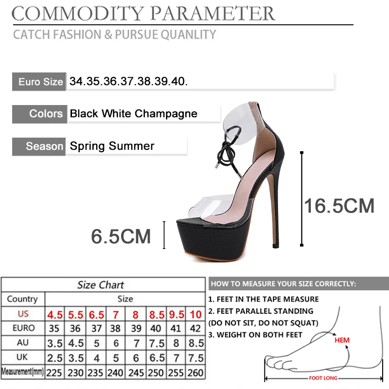 BYQDY Ultra High Heels Sexy Sandals Women Lace Up Platform Shoes Peep Toe Wedding Party Golden Size 40 | Обувь