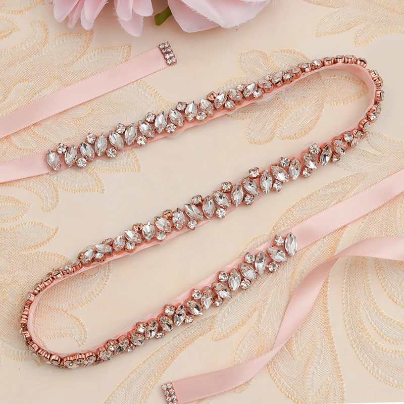 

Elegance ribbon belt with Rhinestones Handmade Belt Wedding Dress Belt Marriage Bridal Sashes Can Customize Any Size YS863