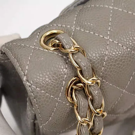 Luxury Handbag Bag For Women Genuine Leather Shoulder Bags Top Quality Fashion Design Lady's Crossbody Quilted Flap Bag Purse - Цвет: gray gold chain