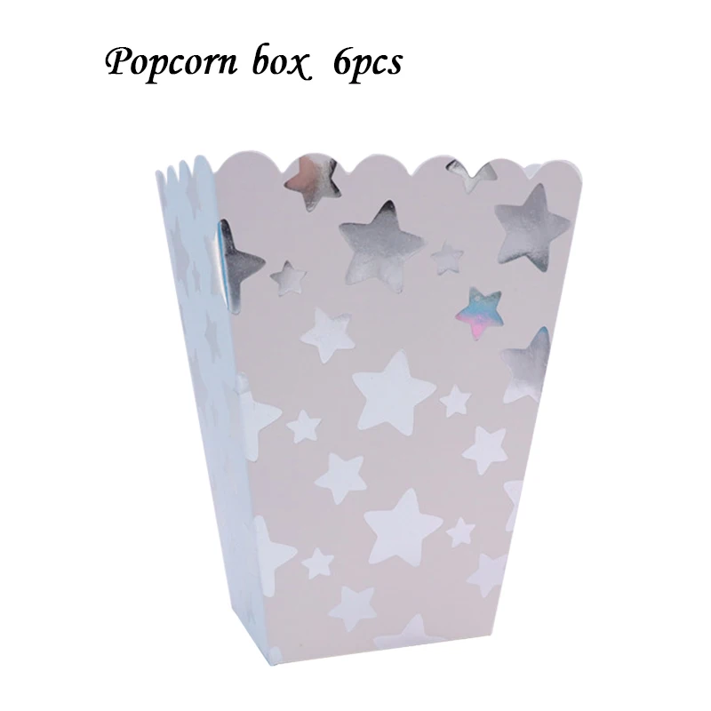 6pcs 6 шт. желтая коробка для попкорна, украшения для дня рождения, вечерние принадлежности для дня рождения, Рождества, свадебной вечеринки, украшения для детей - Цвет: 6pcs