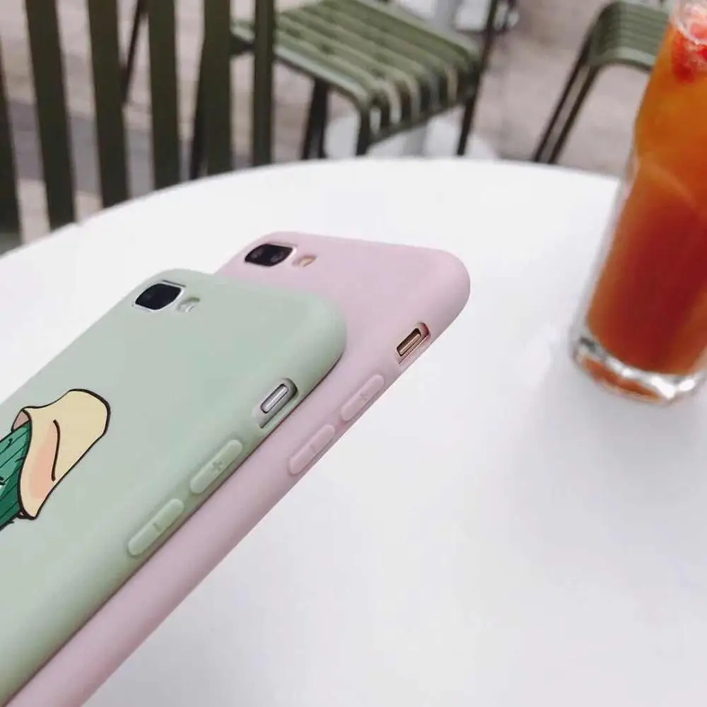 KJOEW милое зеленое растение кактус чехол для телефона iPhone 7 XS Max 8 6S Plus XR Мягкая