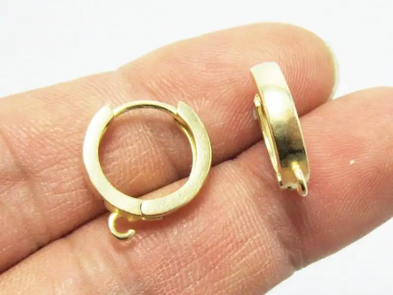 

6pcs Brass leverback Earrings clasps 18x15mm Round circle Raw brass ear hooks with bail R1008