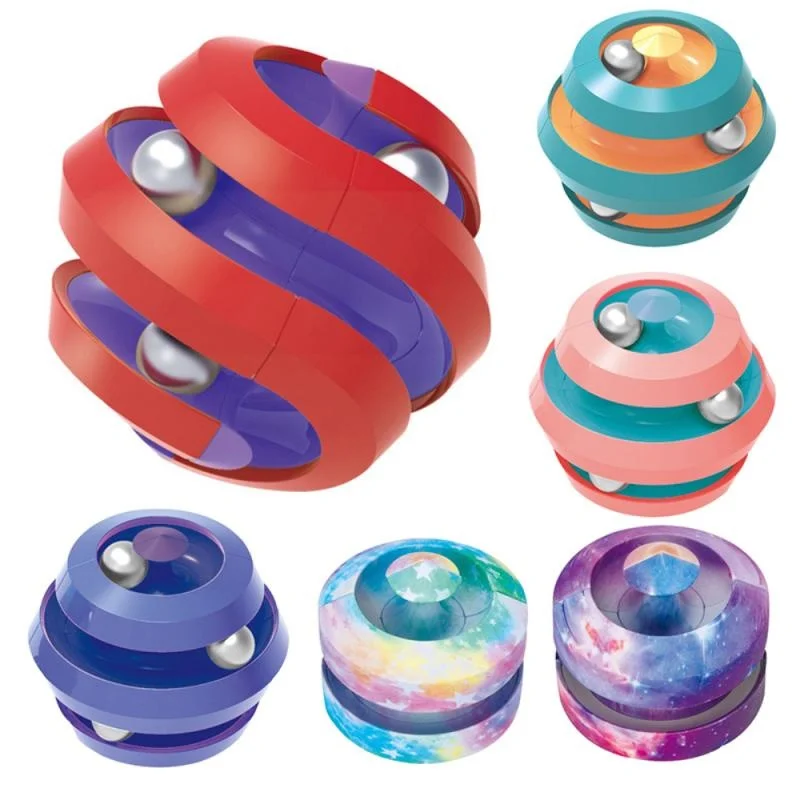 

Rotating Marble Track Magical Bead Metal Fingertip Decompression Infinity Cube Spinner Relieve Stress Pinball Puzzle Deform Toys