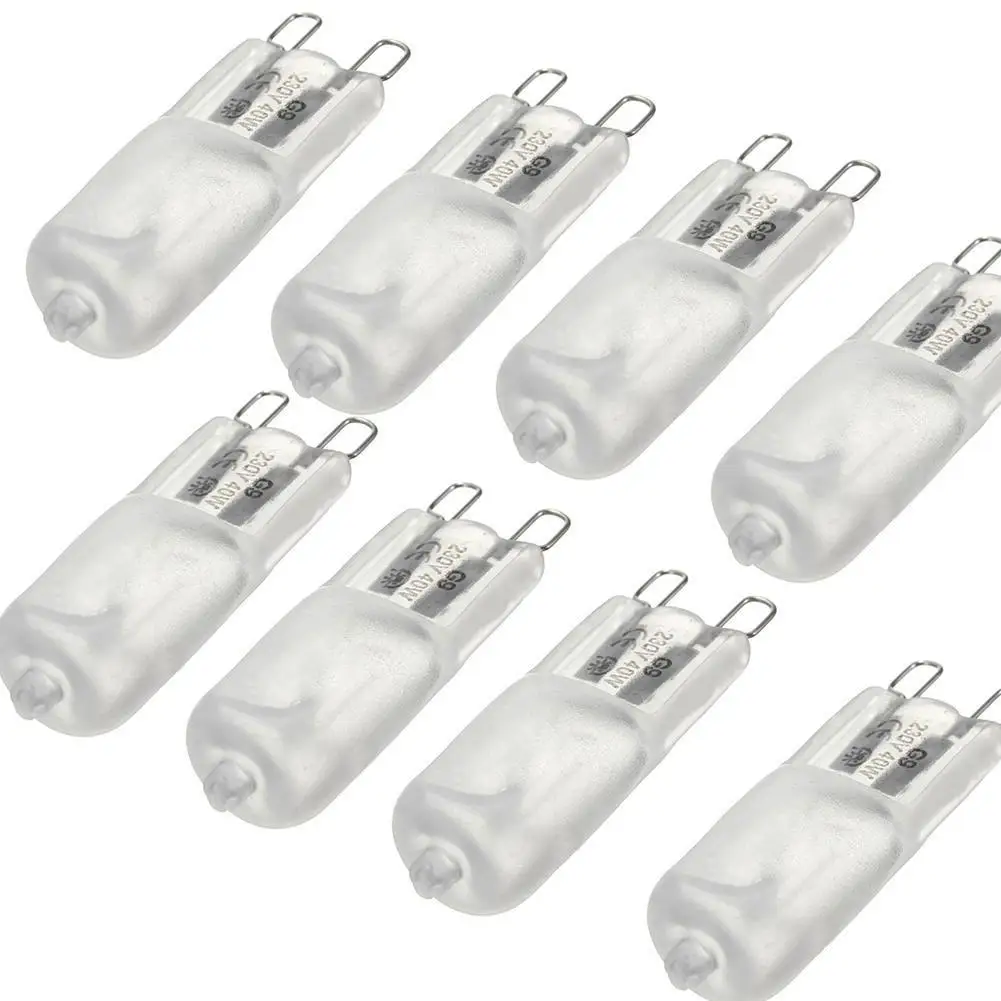 10 pieces warm white matte G9 2800K-3000K halogen lamp hours Life about 50.000 40w