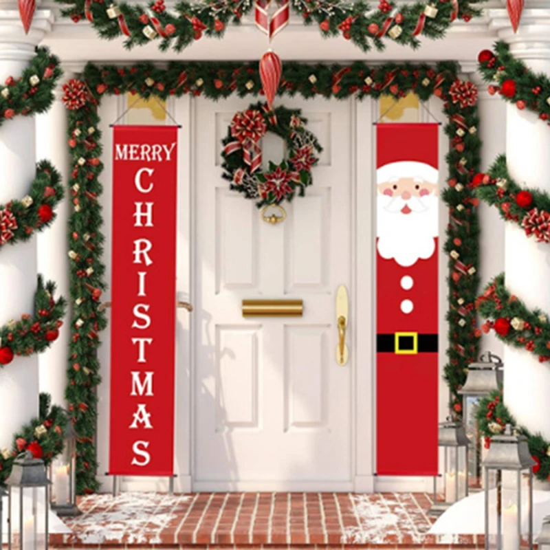 

Декоративные дверные занавески для семейного фестиваля, рождественские снежинки с надписью «Санта», баннер с надписью «Снежинка», можно на...