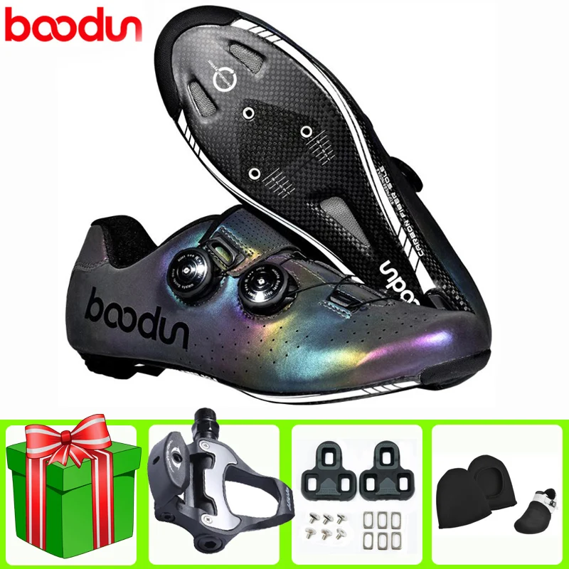 

BOODUN Road Cycling Shoes Men Carbon Fiber Sapatilha Ciclismo Women Sneakers Ultralight Self-Locking Bike Athletic Riding Shoes