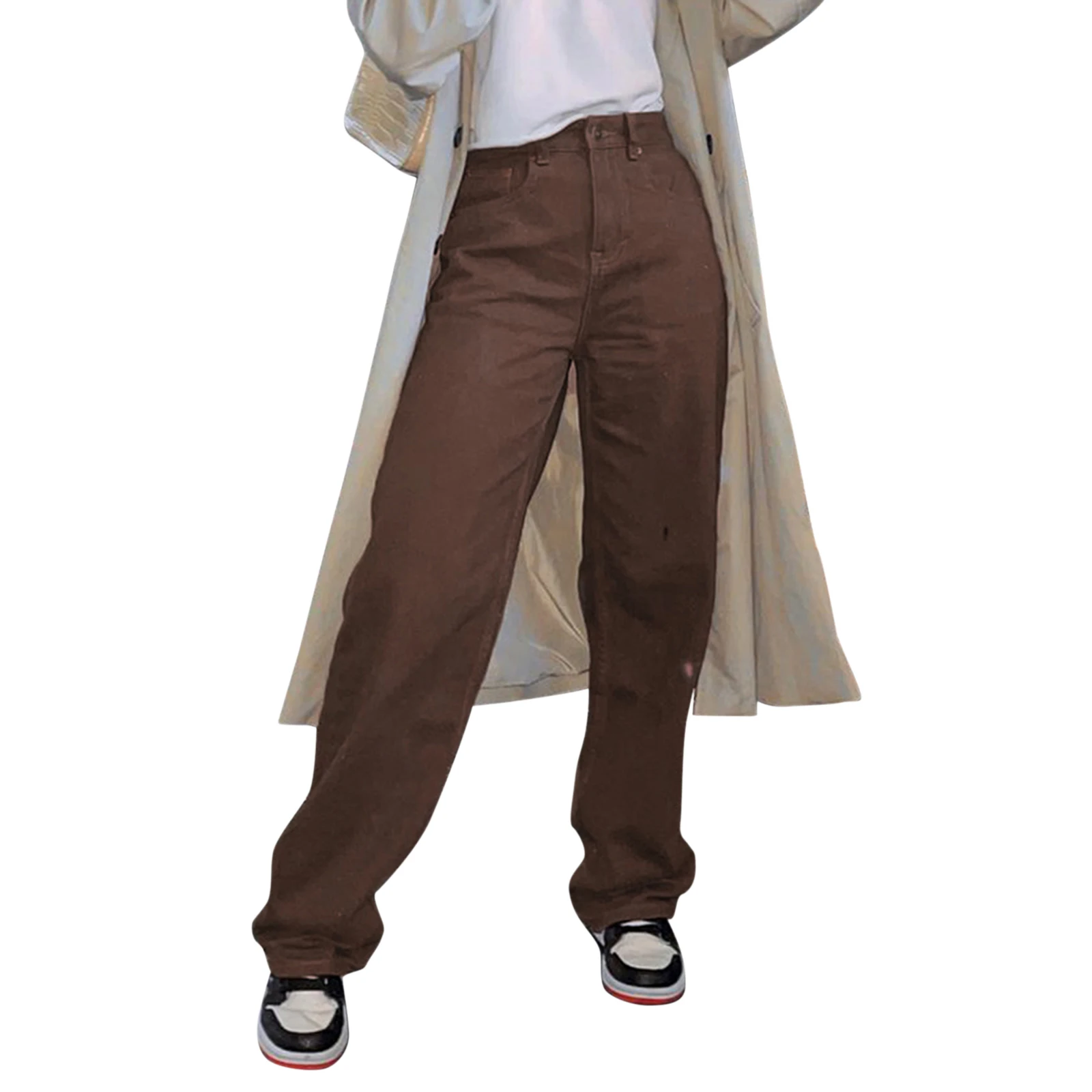 

Women New Baggy Jeans High Waist Wide Leg Denim Jeans Loose Flare Pencil Denim Trousers E-Girl Streetwear Pants