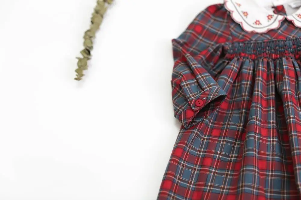 2019 винтажное Хлопковое платье в красную клетку для девочек милое принцессы