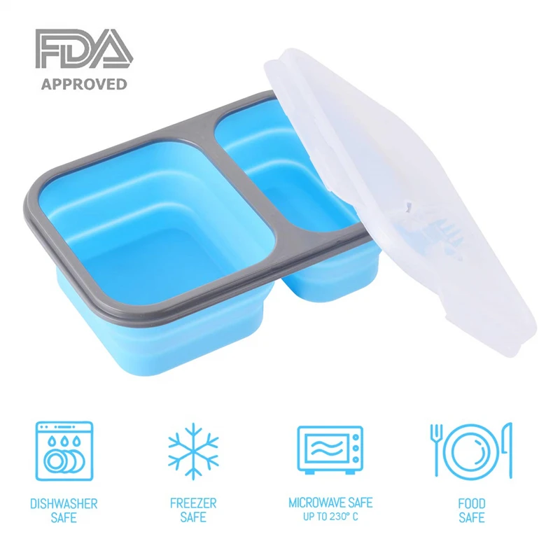 RASABOX складная силиконовая Салатница Ланчбокс бэнто Ланч боксы контейнер для