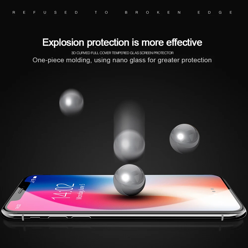 100Pcs/lot Screen Protector 3D Full Cover Tempered Glass  For iPhone 12 11 Pro Xs Max X Xr 8 7 6 6s Plus Cover Protective Glass