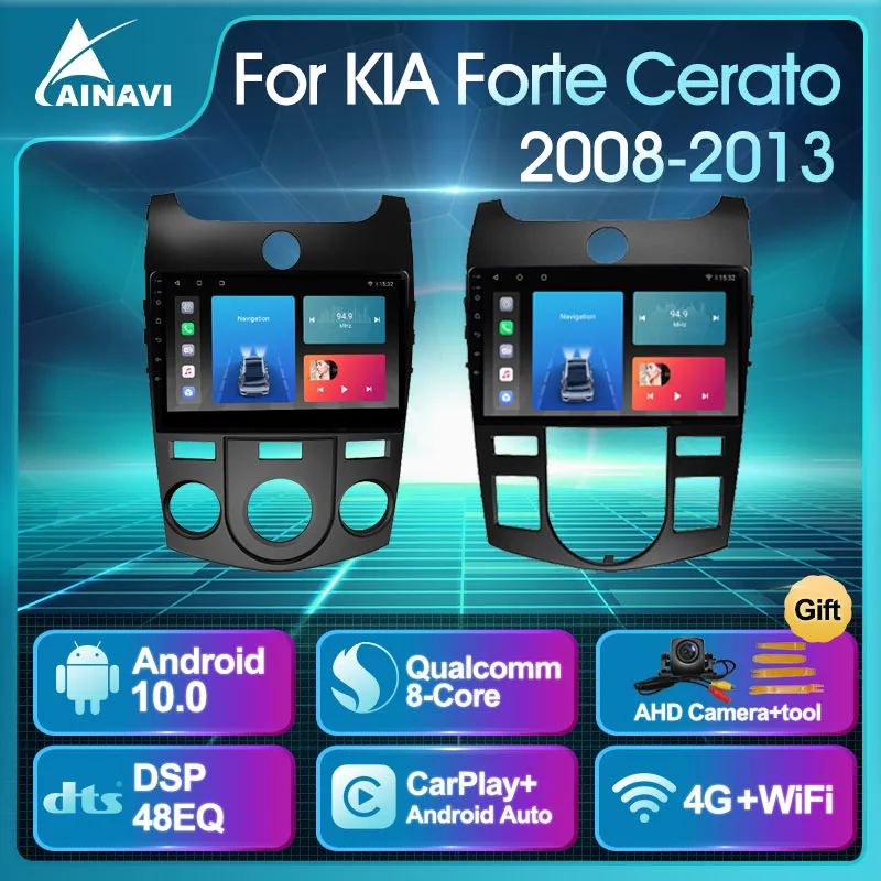 Автомобильный радиоприемник Android 10 QLED экран для KIA Forte Cerato 2008-2013 авто стерео
