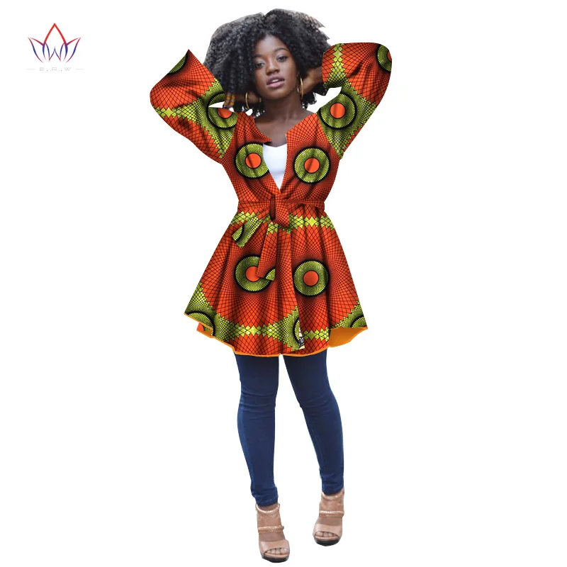 Женская африканская одежда Дашики Тренч Женский Топ в африканском стиле верхняя