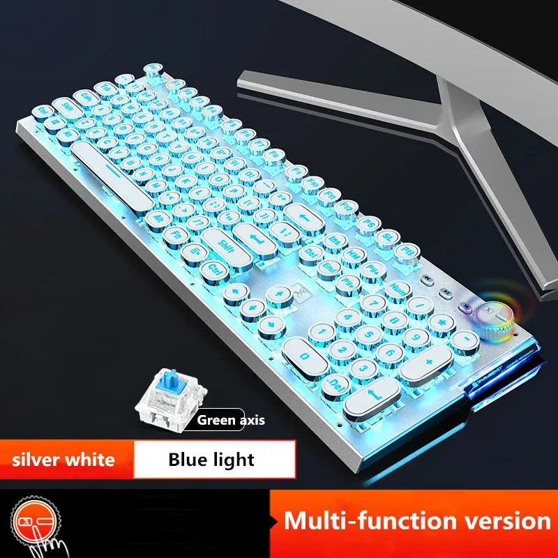 style 5 Стимпанк настоящая механическая клавиатура игра круглый ключ ноутбук 104 ключ проводной usb внешний компьютер настольный офис esports - Цвет: style 5