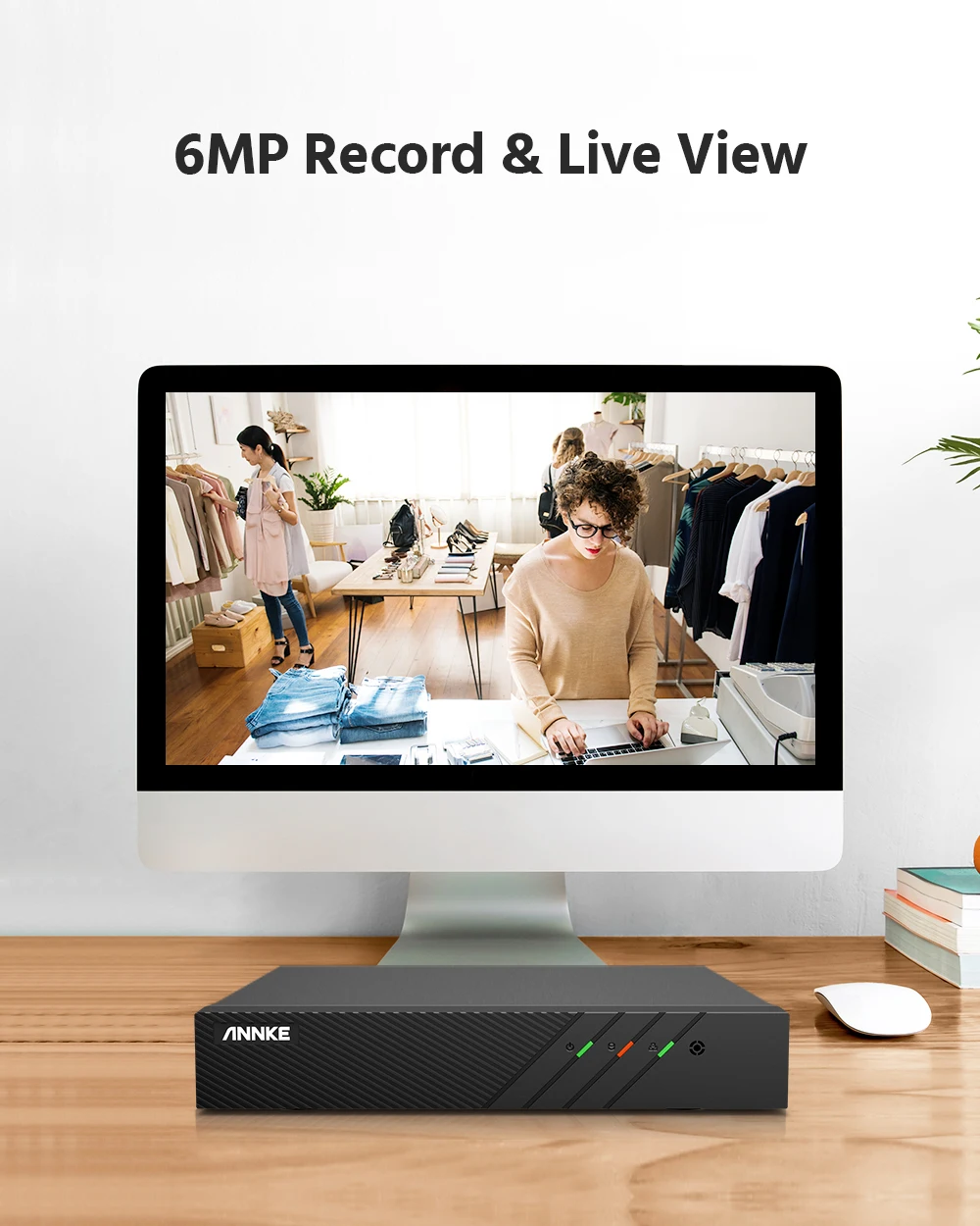 ANNKE H.265 + 6MP 8CH PoE NVR для ip камеры безопасности Система 24/7 запись удаленный доступ Plug