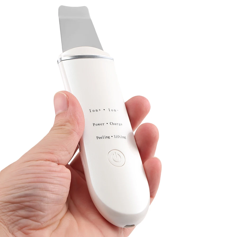 

Rechargeable Ultrasonic Ion Face Skin Scrubber Facial Cleaner Cleansing Spatula Peeling Vibration Blackhead Removal Exfoliating