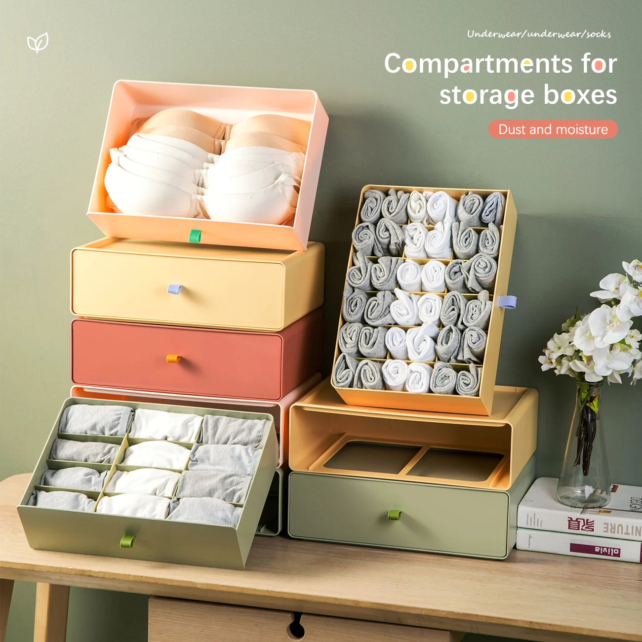 

Household Socks And Underwear Compartment Storage Artifact Dormitory Drawer Type Bra Finishing Box