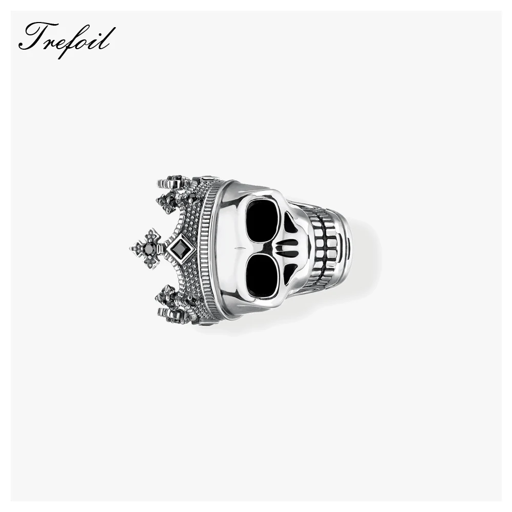 Браслеты из серебра 925 пробы с бусинами короной черепом | Украшения и аксессуары