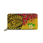 Кожаная длинная искусственная полинезийская сумка для денег, кредитных карт, многоцветная Женская сумочка с цветами