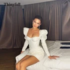 Простое мягкое Короткое свадебное платье с сердечком, мини-платье с длинным рукавом, 2022, вечерние платья принцессы для невесты, свадебные платья, Халат