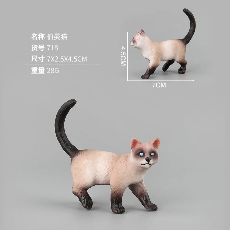 MM-718 Игрушки для моделирования кошек, детские игрушки для домашних животных, фигурки животных, пластиковые фигурки, игрушка в подарок, домашний декор, фигурка кошек - Цвет: MM-718
