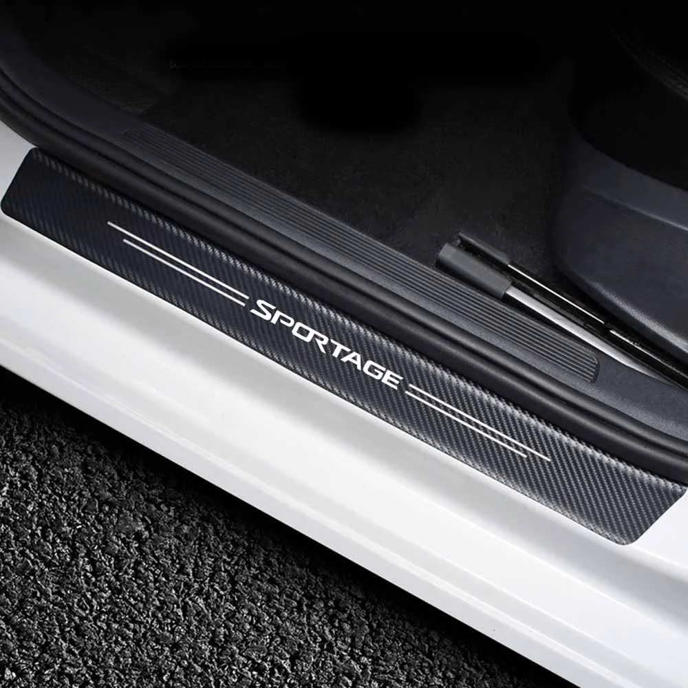 

4pcs car threshold Imitation carbon fiber Protect Car stickers for kia SPORTAGE 2013 2017 2018 gt ql Car Accessories