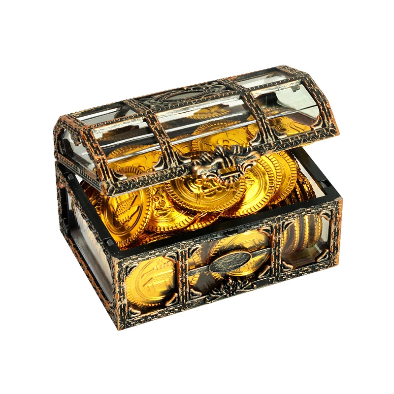 Пластик прозрачная текстура рисунка пиратский Treasure Box кристальных камней
