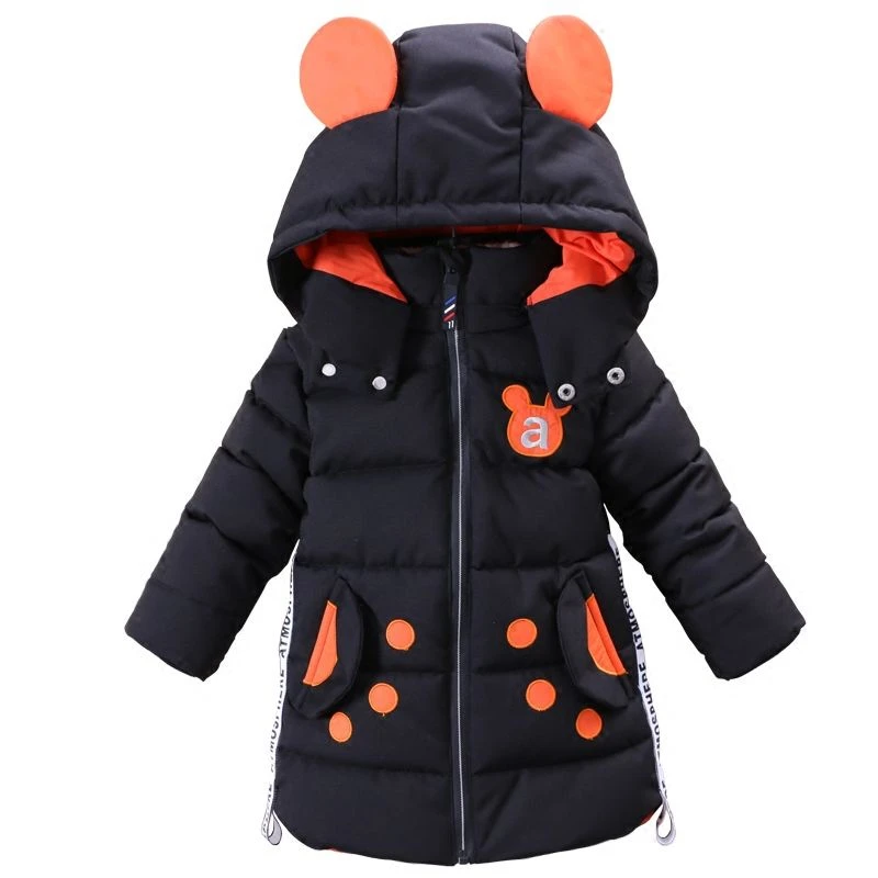 Черный Children Boys Winter New Down Cotton Jackets Little Boys Outwear Clothing Kids Parka Warm Thicken Coat For Boys Clothes Suit - Цвет: Черный