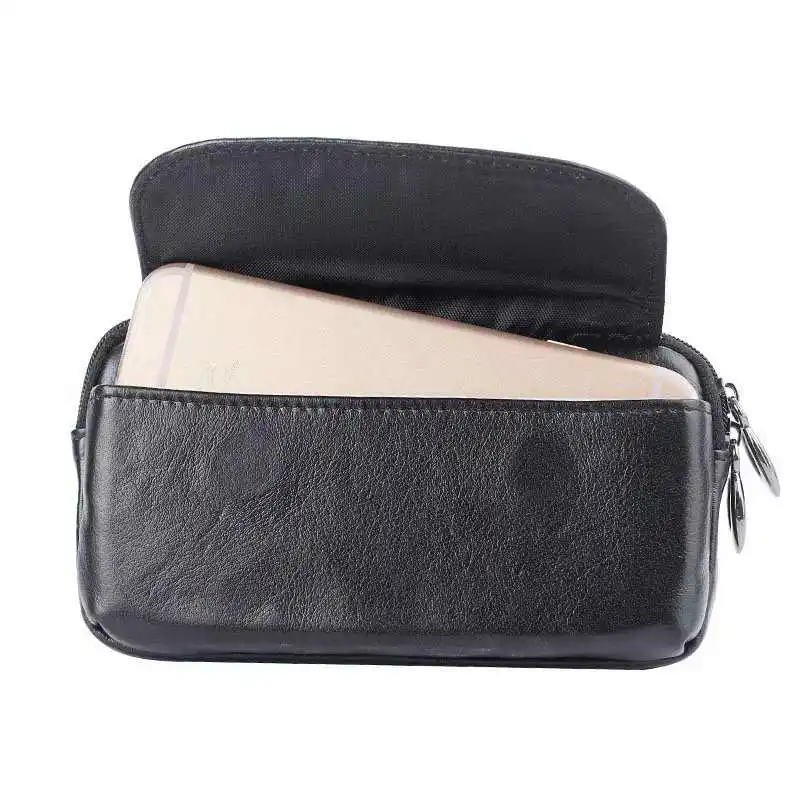 Genuine Leather Zipper Wallet Phone Bag Case For Xiaomi Redmi 6 6A 6 Pro 7 7A Cover Redmi Note 5 6 7 Pro Case Universal Pouch