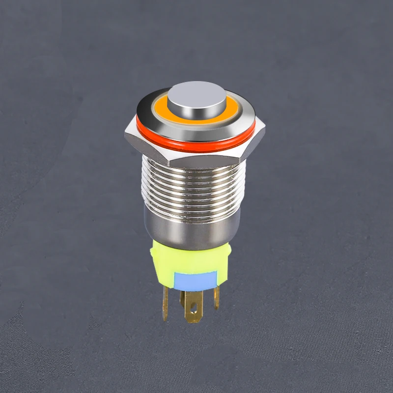 16 мм металлическая нажимная Водонепроницаемая кнопка переключателя