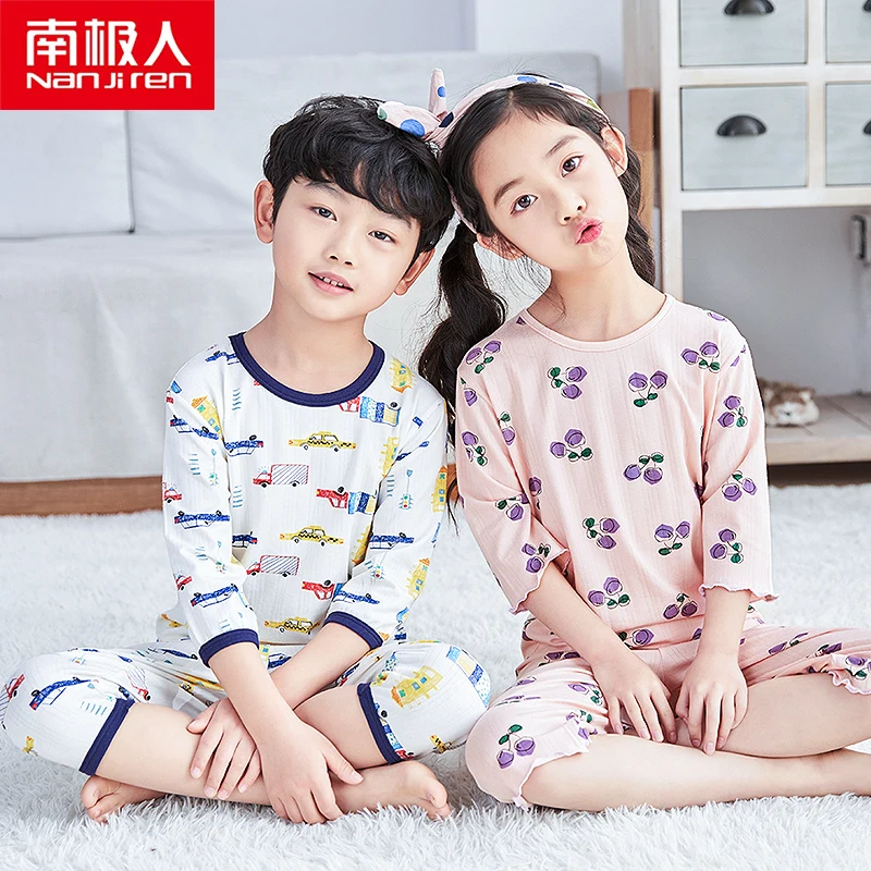 NANJIREN/летние детские пижамные комплекты шорты рубашка для сна комплект одежды