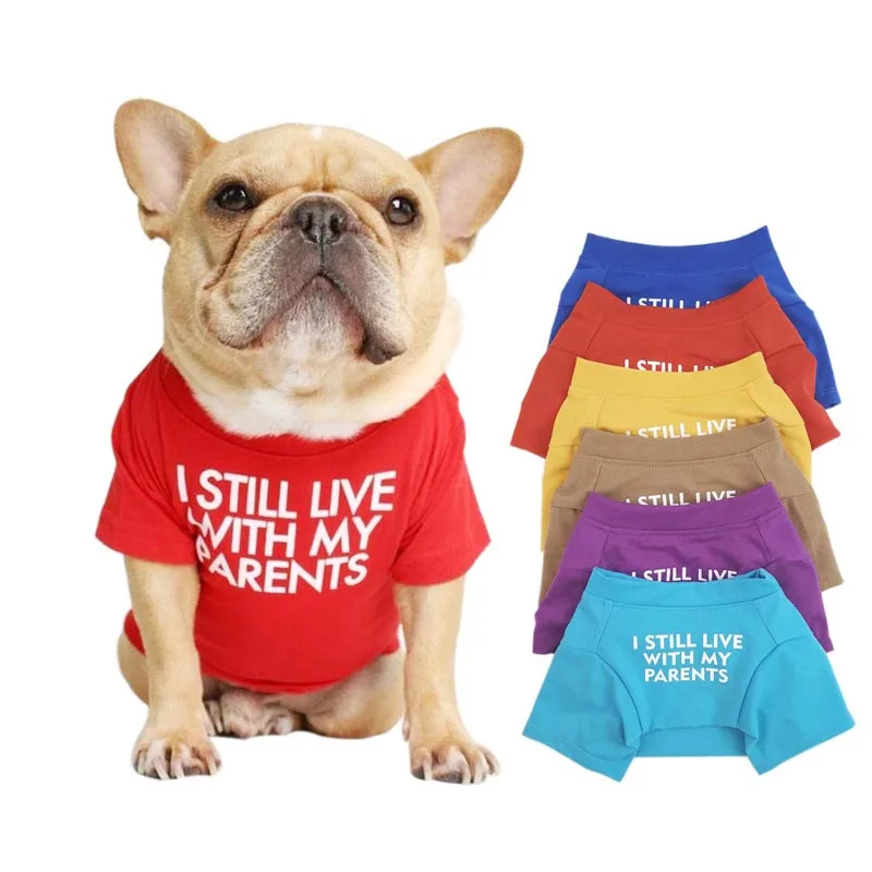 Летняя футболка для собак большого размера с буквенным принтом одежда из чистого