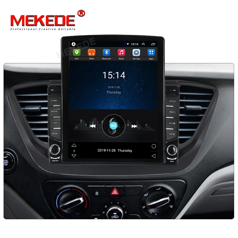 MEKEDE Tesla экран Android автомобильный Радио плеер для Hyundai Solaris Verna 2017 2018 автомобильное
