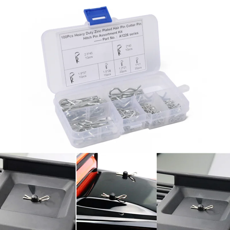 

100pcs Carbon Steel Anti-rust Hair Pin Hitch Retaining R Clip Cotter Spring Pin M1 M1.2 M1.5 M1.8 M2 M2.5 M2.8 M3.5