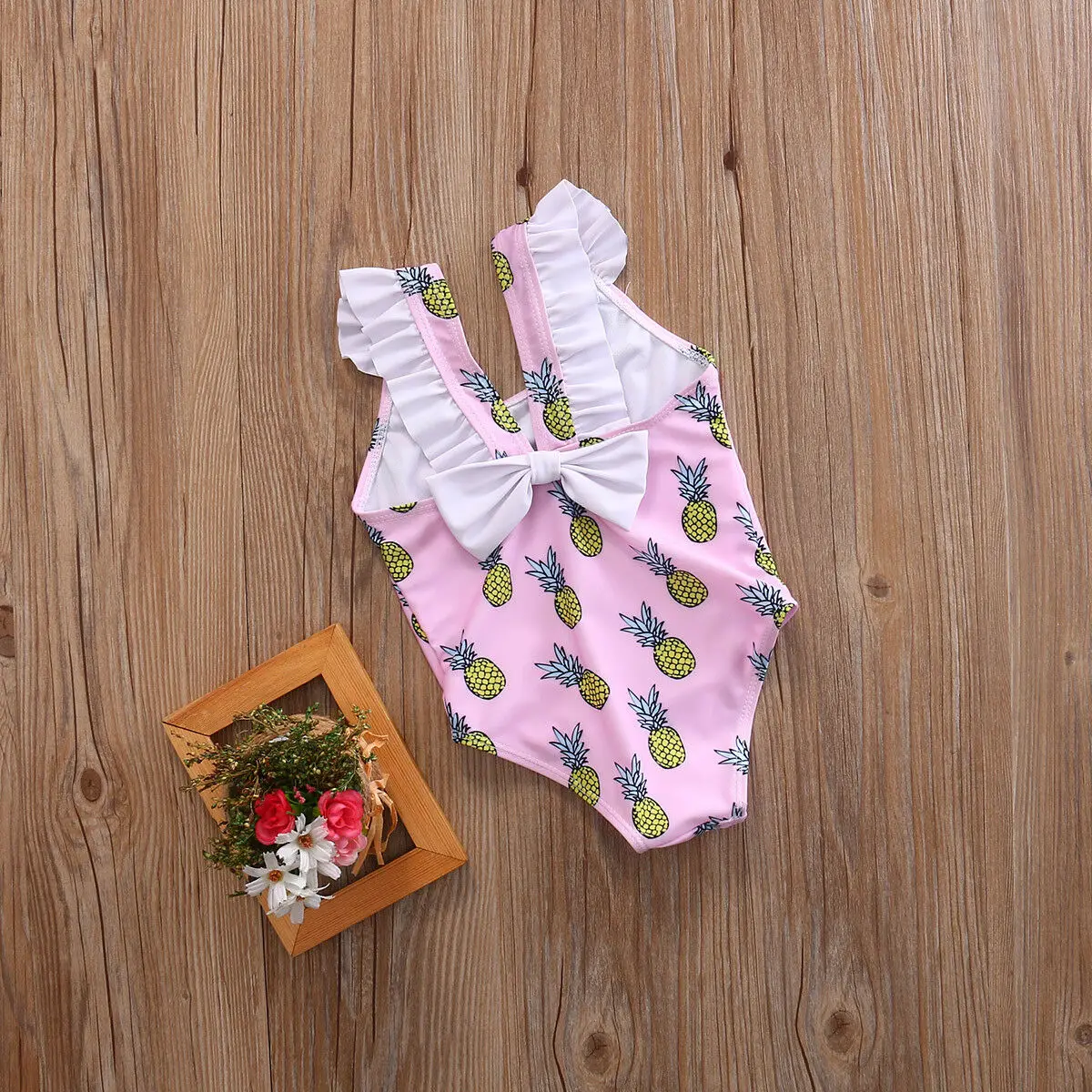 Детский комплект бикини с ананасом для маленьких девочек Цельный