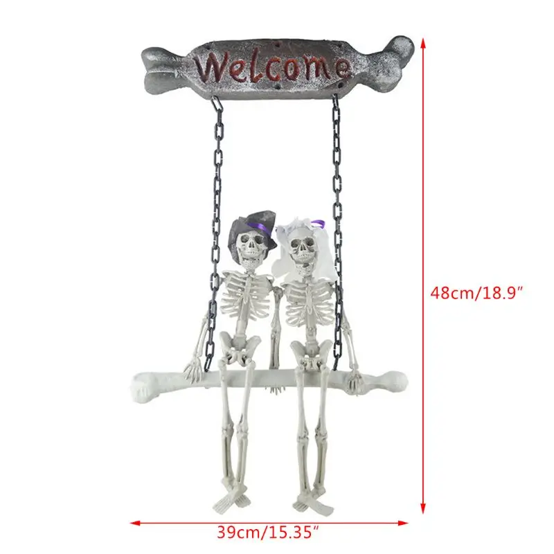 Хэллоуин пара Скелет невеста жених дверь украшение Хитрый Шутка игрушка