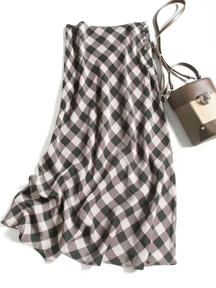 

2021 Fashionable Women's New Casual 100% Natural Mulberry Silk Crepe De Chine Slim Skirt